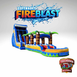 22ft Tall Double Lane Fireblast w/Slip-N-Slide